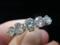Image 3 of VINTAGE 18CT 5 STONE DIAMOND RING APPROX 2.10CT