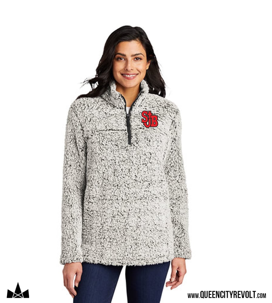 Image of St. Johns Women's 1/4 Zip Sherpa, Grey Frost