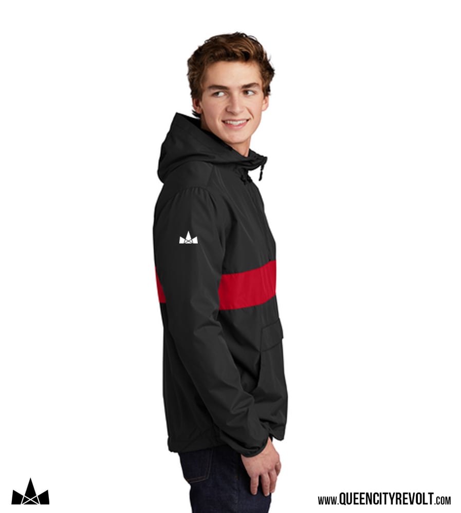 Image of St. Johns Adult Anorak Jacket, Black/Red