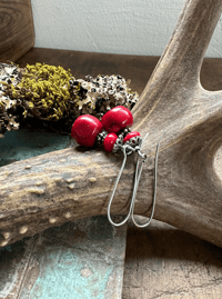 Image 3 of Chunky Coral sterling silver earrings / n74