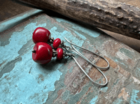 Image 5 of Chunky Coral sterling silver earrings / n74