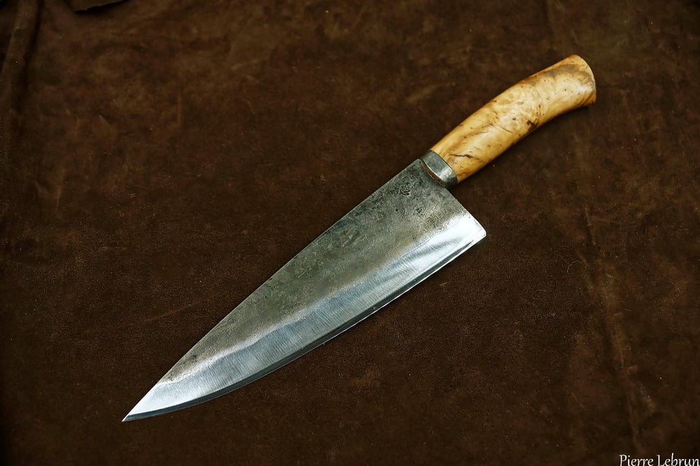 Image of Grand couteau de cuisine loupe de châtaignier