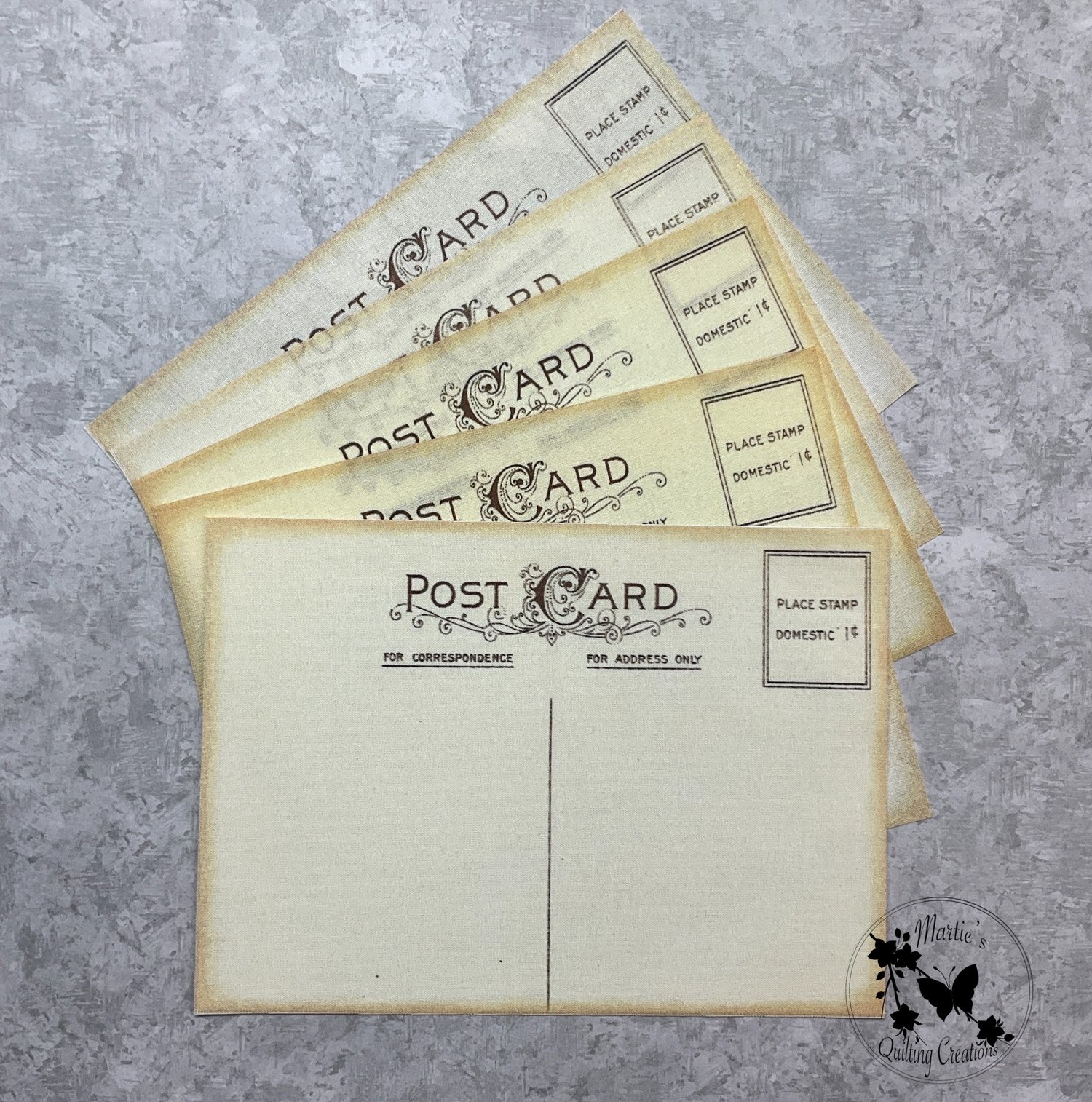 Image of Martie's Printed Vintage Postcard Backing Fabric - Original Set