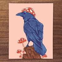 Image 2 of Mushroom Raven Art Print
