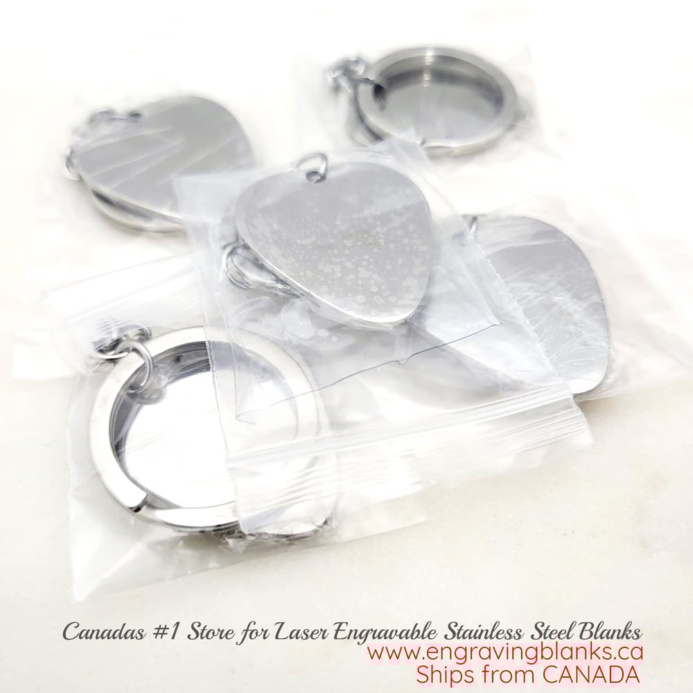 Image of Steel Guitar Pick Keychain Laser engravable Blanks