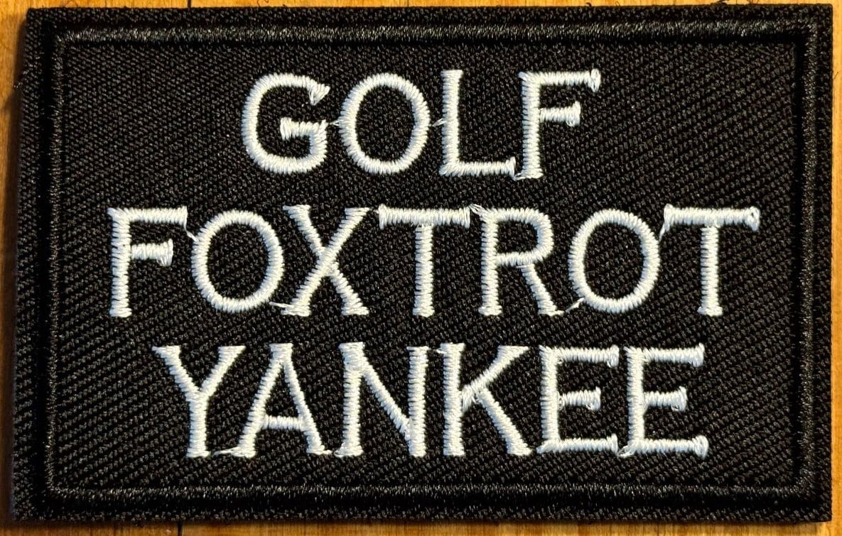 Image of GOLF FOXTROT YANKEE ~ VELCRO PATCH