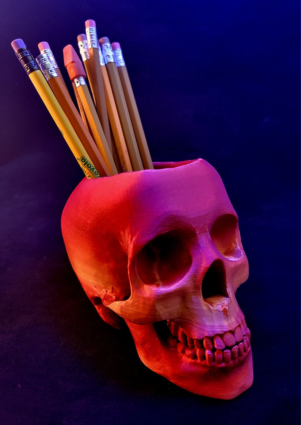 Skull pen holder