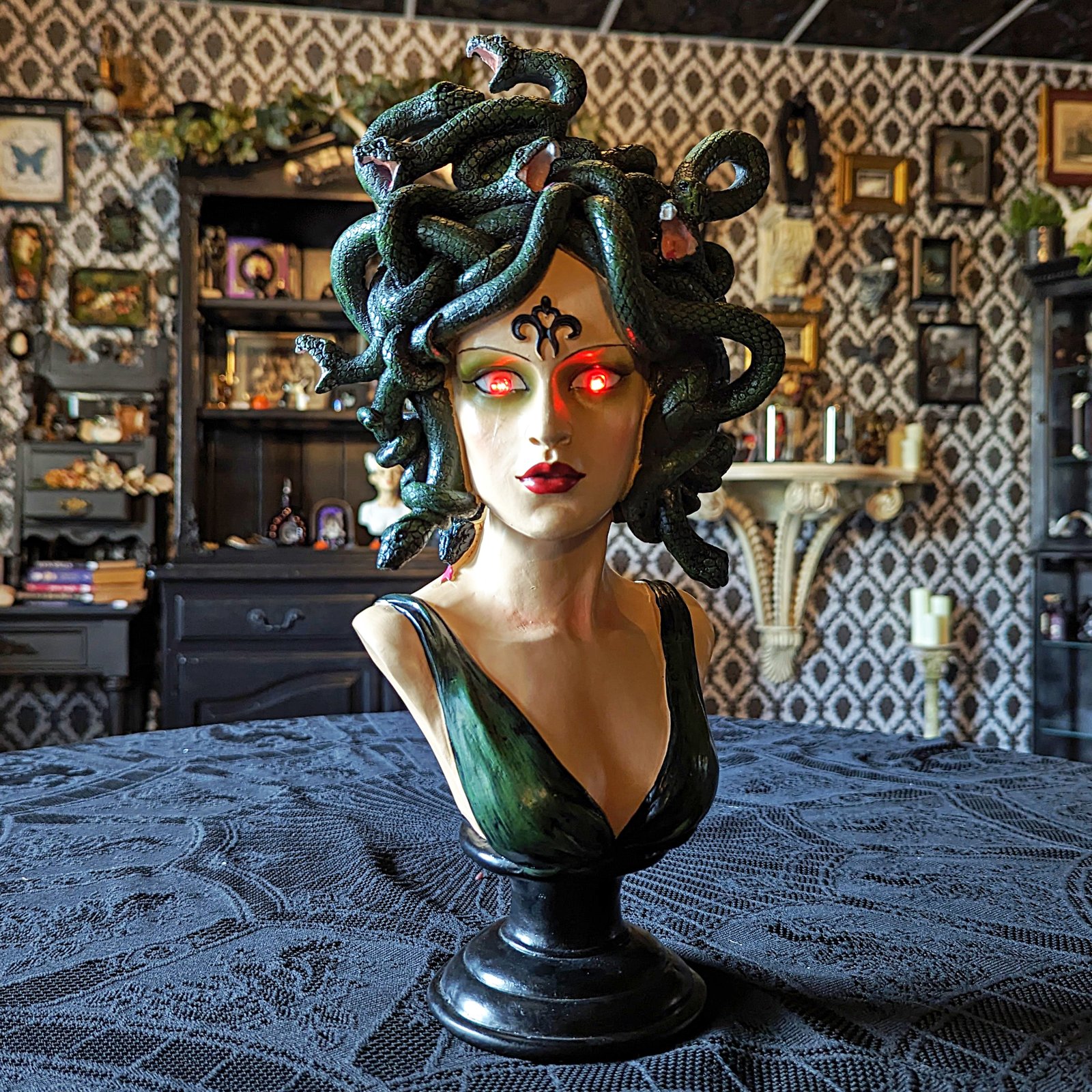 LED on sale Medusa Bust w pedestal NEW