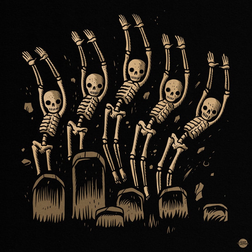 Image of Spooky Scary Skeletons (Deluxe) - Print