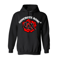 Black Concrete Rose Hoodie 