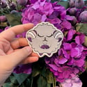 Asexual, Graysexual, greyace - embroidered sheep ram  - 3.25 Inch Iron on Patch