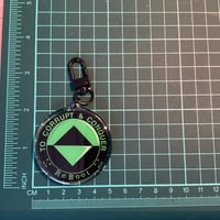 Image 4 of Reboot - Guardian &amp; Virus Double sided dual design acrylic keychain, approximately 2 inches