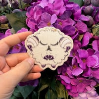 Image 3 of Asexual, Graysexual, greyace - embroidered sheep ram  - 3.25 Inch Iron on Patch