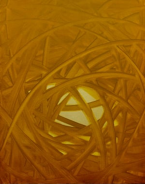 Ochre structure - 50x40 cm, oil on canvas