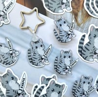 Image 1 of Karma Cat Acrylic Pin/Keychain/Sticker