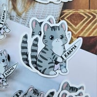 Image 3 of Karma Cat Acrylic Pin/Keychain/Sticker