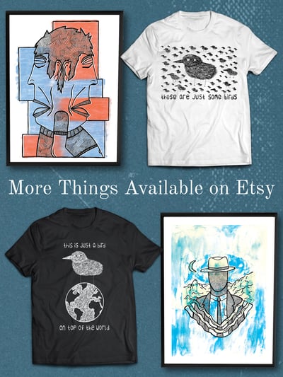 Image of T-Shirts, Badges, Greetings Cards, Art Prints and More on Etsy
