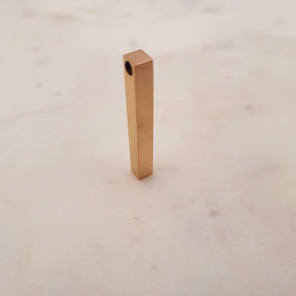 Image of 10 Rose Gold Stainless Bar Pendant blanks - 3D Vertical Bar Pendant Laser Engravable Blanks