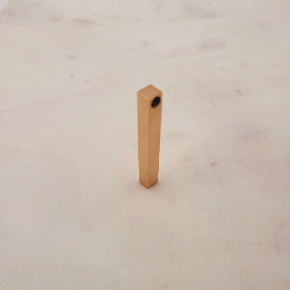 Image of 10 Rose Gold Stainless Bar Pendant blanks - 3D Vertical Bar Pendant Laser Engravable Blanks