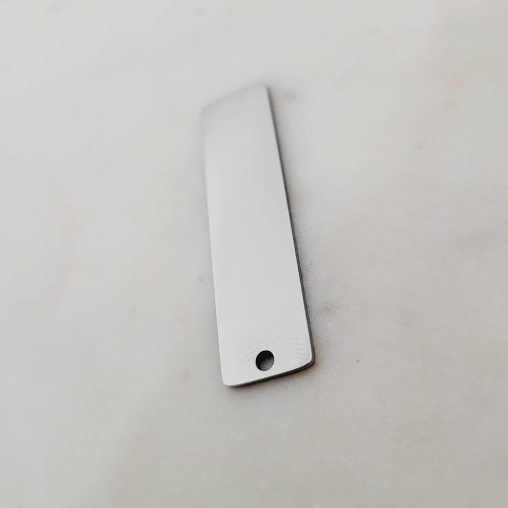 Image of Rectangle Steel Engraving Tags for Keychains - Laser Engraving Blanks