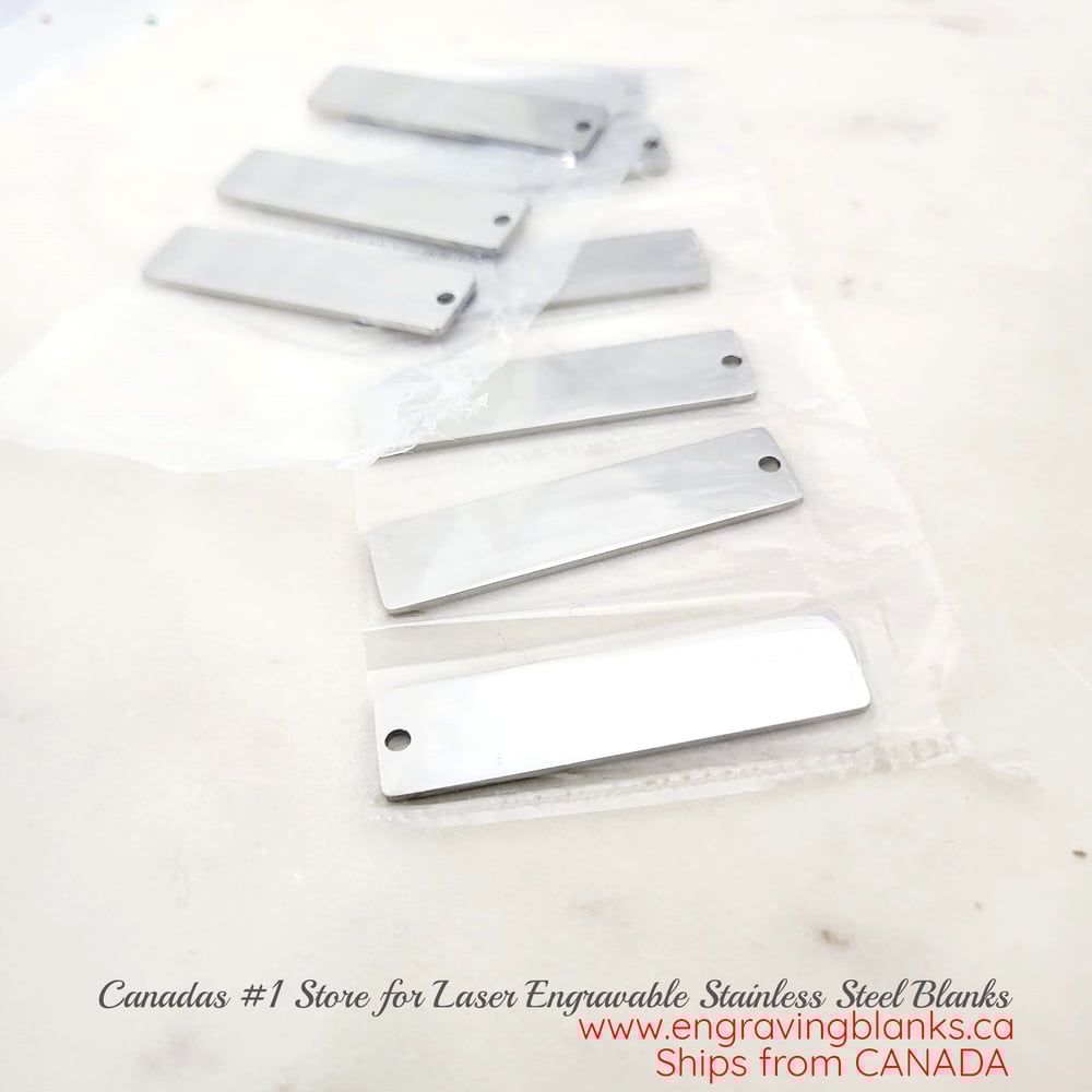 Image of Rectangle Steel Engraving Tags for Keychains - Laser Engraving Blanks