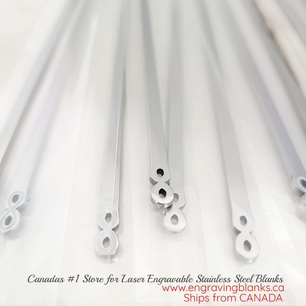 Image of Infinity Flat Bracelet Blanks for Laser Engraving - Stainless Steel Metal Blanks 4mm wide