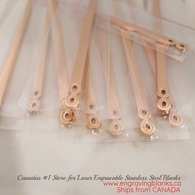 Image of Infinity Flat Rose Gold Bracelet Blanks for Laser Engraving - Metal Blanks 4mm wide
