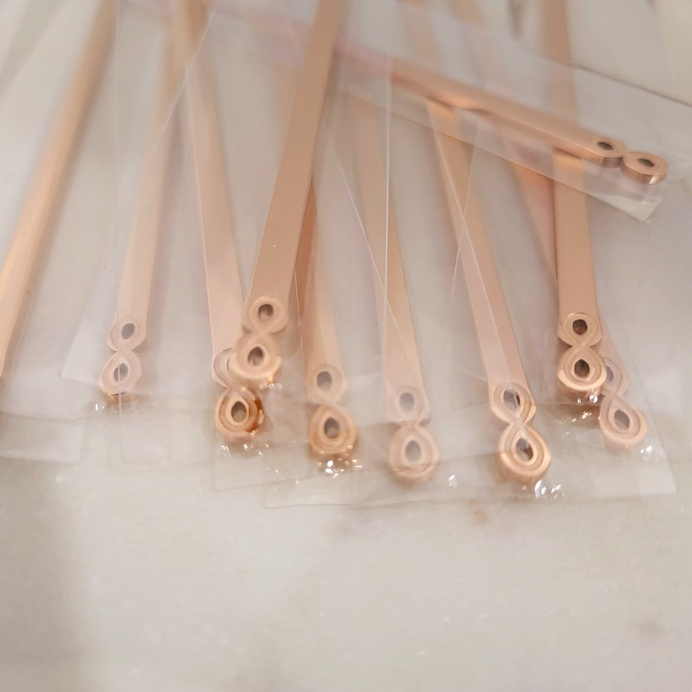 Image of Infinity Flat Rose Gold Bracelet Blanks for Laser Engraving - Metal Blanks 4mm wide