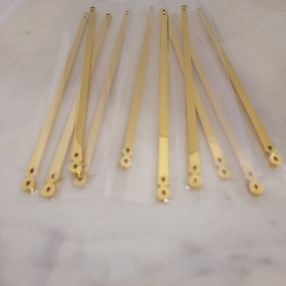 Image of Yellow Gold Bracelet Blanks for Laser Engraving- Infinity Shape Flat Metal Blanks 4mm wide