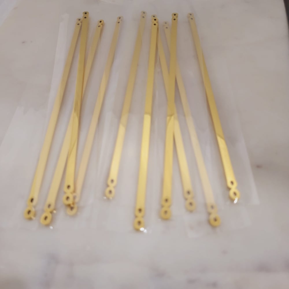 Image of Yellow Gold Bracelet Blanks for Laser Engraving- Infinity Shape Flat Metal Blanks 4mm wide