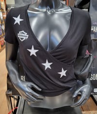 Image 1 of HD Crossed Star Crop Top