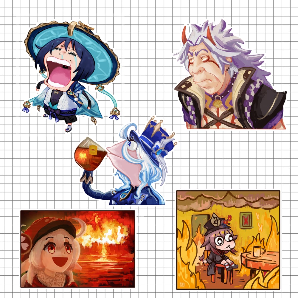 Genshin Impact Meme Stickers Packs 1 / 2