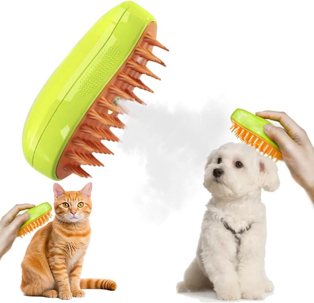 PurrGleam™ 3-in-1 Electric Steam Brush for Cats and Dogs
