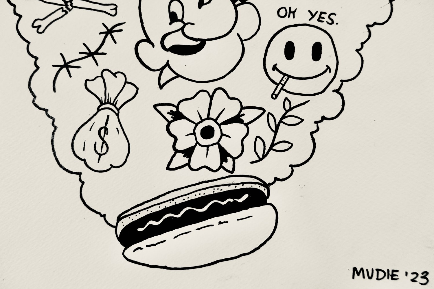 Image of " Dans la vapeur du hot-dog" oeuvre originale 