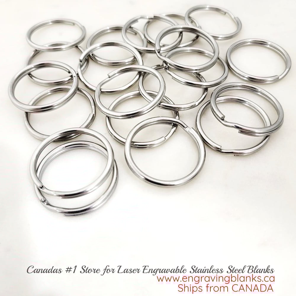 Image of 25 Pieces Split Key Rings in Steel Silver.