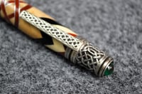 Image 5 of High End Segmented Wood Pen, Celtic Knot Herringbone 360, Metal Rings, #0290