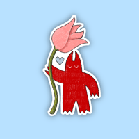 Image of tulip devil sticker 