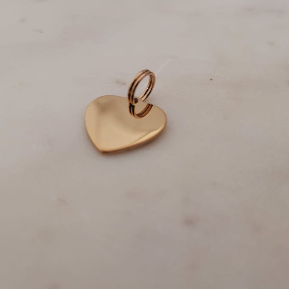 Image of Heart Charms 1.6 cm Rose Gold Tone for Laser Engraving -10 Pack