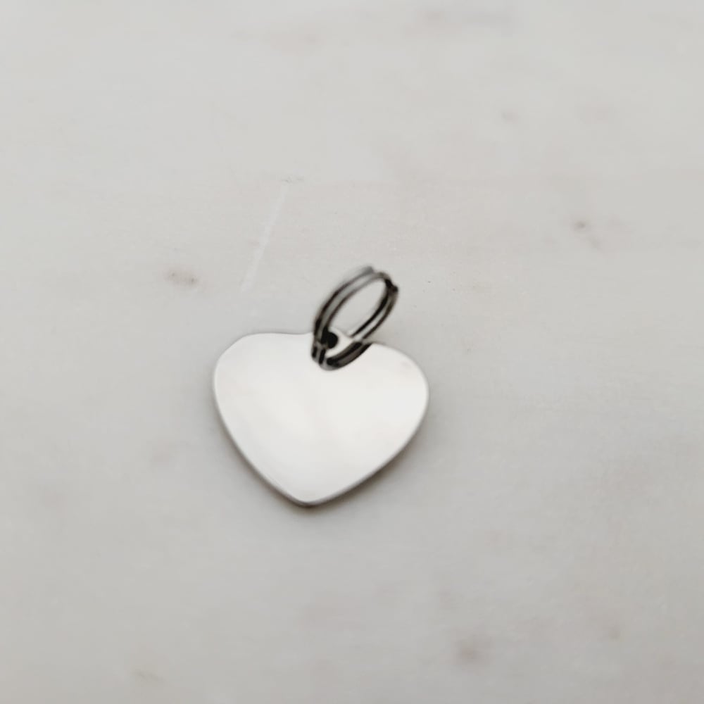 Image of Heart Charms 1.6 cm Steel Silver Tone for Laser Engraving - 10 Pack
