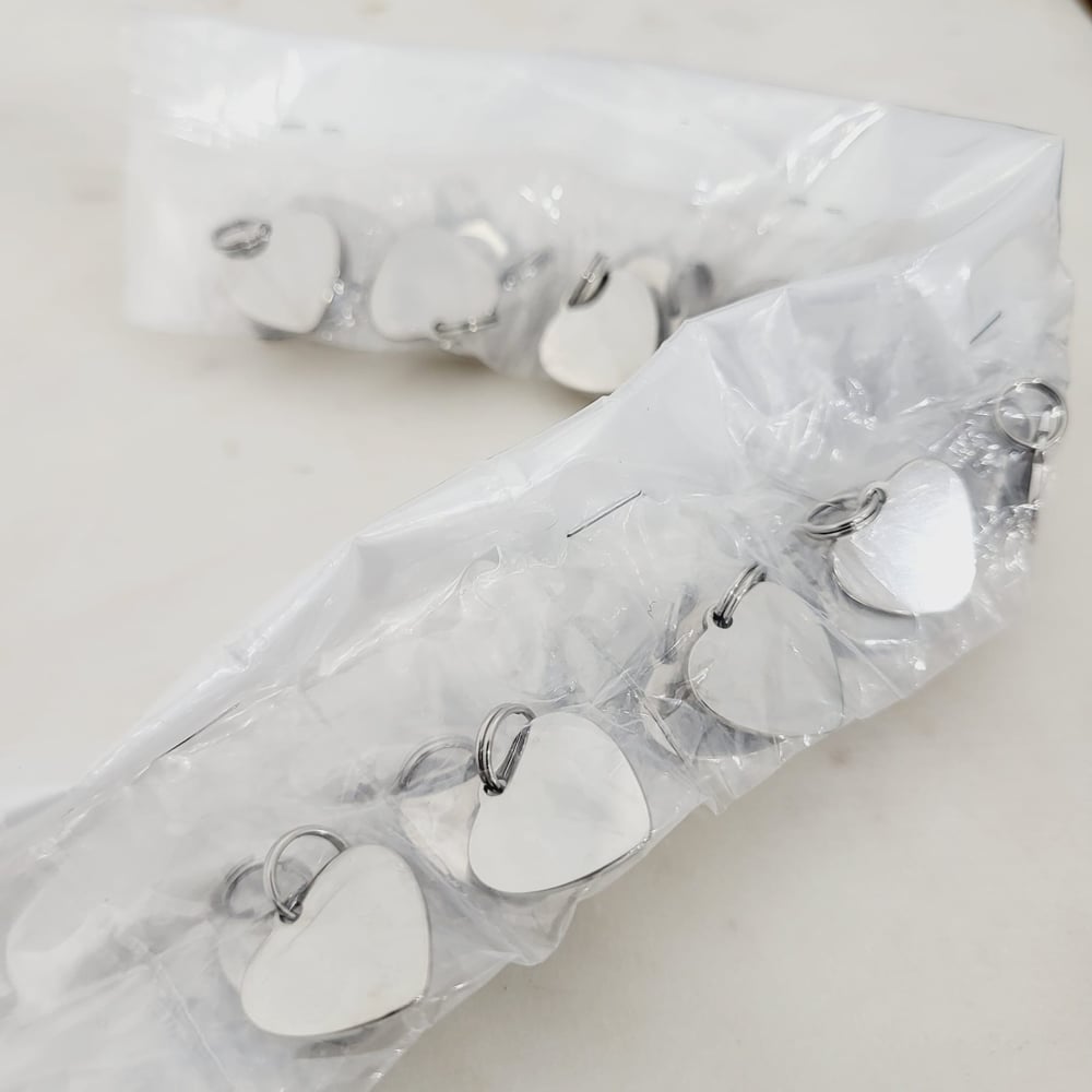 Image of Heart Charms 1.6 cm Steel Silver Tone for Laser Engraving - 10 Pack