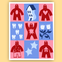 Image of "devil checkerboard" print