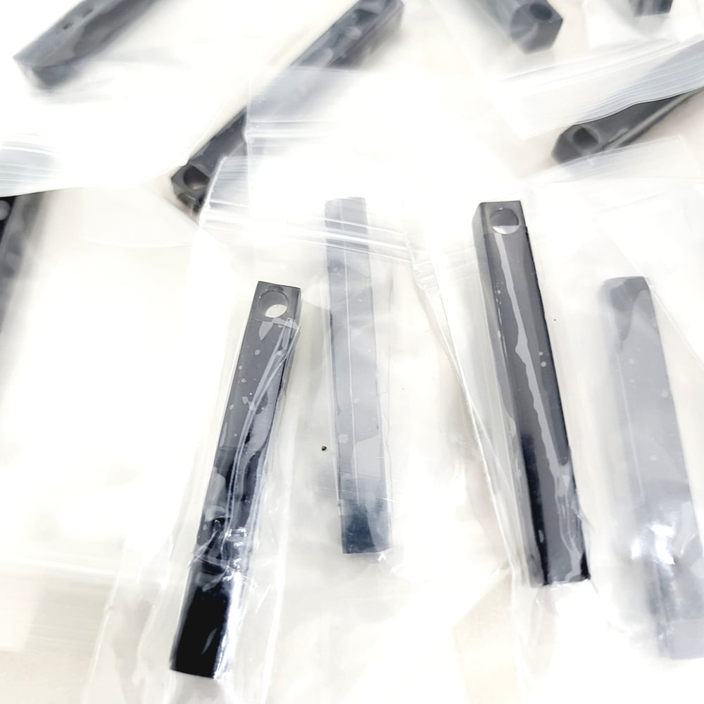 Image of 10 Black Stainless Bar Pendant blanks - 3D Vertical Bar Pendant Laser Engravable Blanks