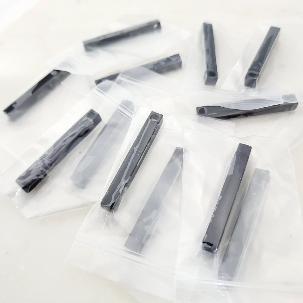 Image of 10 Black Stainless Bar Pendant blanks - 3D Vertical Bar Pendant Laser Engravable Blanks