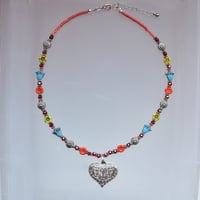 Image 5 of Puffy Heart Flower Necklace