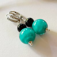 Image 1 of Teal with Black Earrings