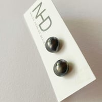 Image 3 of Silver Plum Stud Earrings
