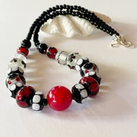 Image 2 of Red/Black/White Necklace
