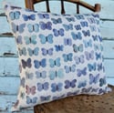 Butterfly Blues Belgian Cotton Linen Cushion