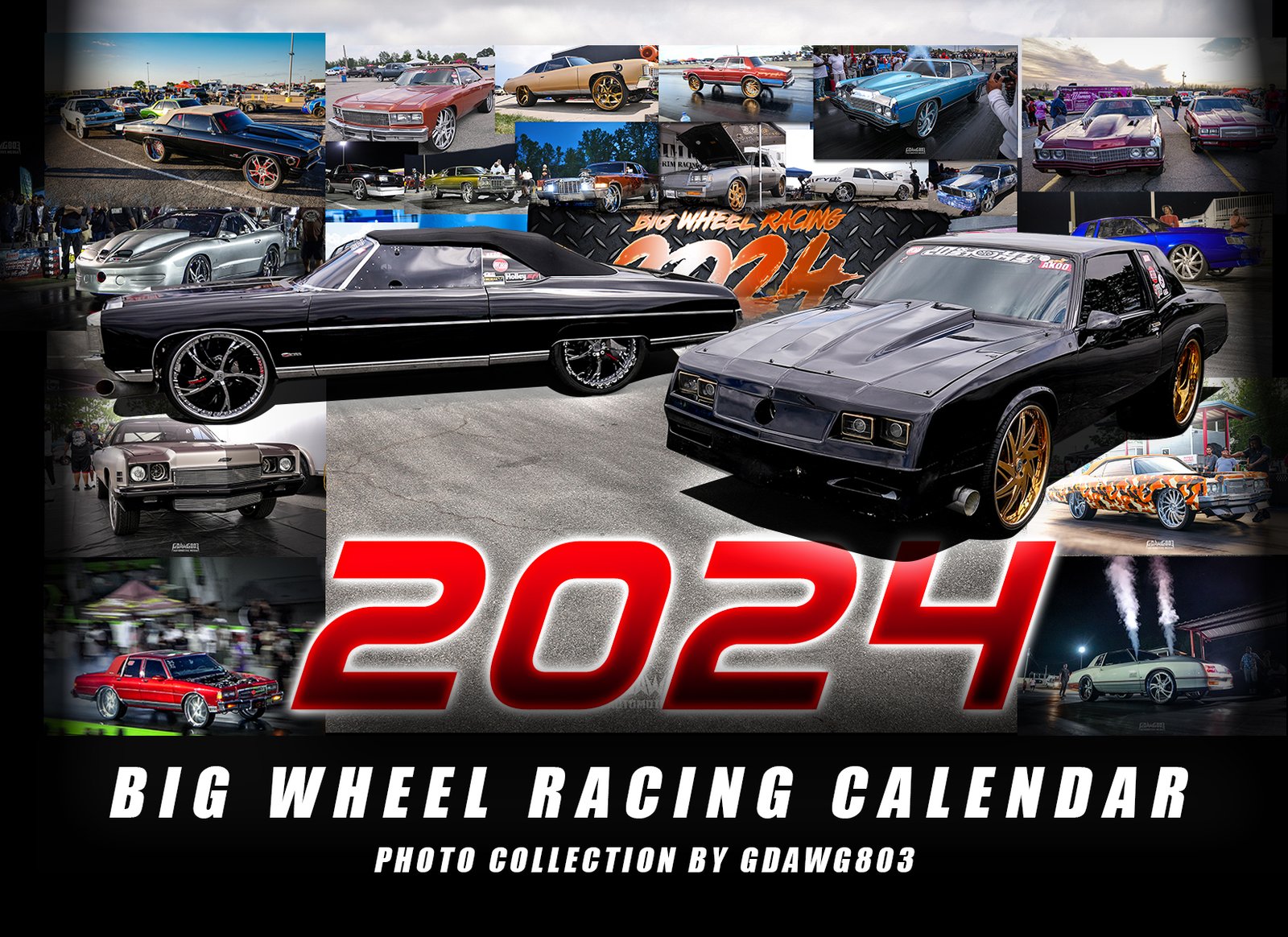 2024 Big Wheel Racing Car Show Calendar GDAWG803   COVER RACING 