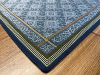 Large Woven Handkerchief - Blue/Gold/Olive combination.
